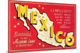 Map of Mexico-null-Mounted Art Print