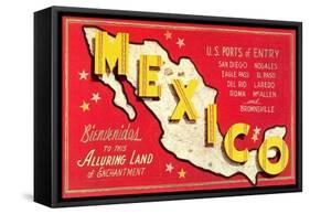 Map of Mexico-null-Framed Stretched Canvas
