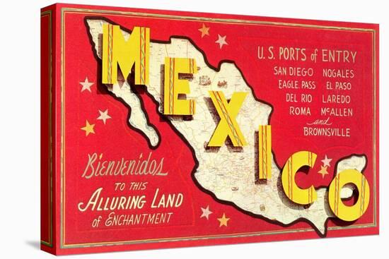 Map of Mexico-null-Stretched Canvas