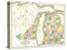 Map of Michigan and Part of Wisconsin Territory, c.1839-David H^ Burr-Stretched Canvas