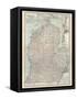 Map of Michigan, Southern Part-Encyclopaedia Britannica-Framed Stretched Canvas