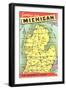 Map of Michigan-null-Framed Art Print