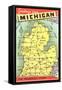 Map of Michigan-null-Framed Stretched Canvas