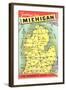 Map of Michigan-null-Framed Art Print