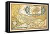 Map of Middle East-Abraham Ortelius-Framed Stretched Canvas