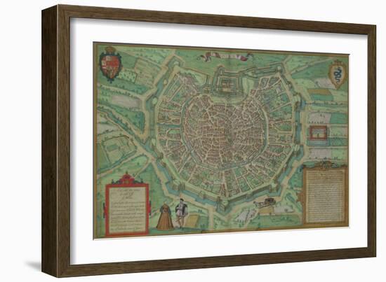 Map of Milan, from "Civitates Orbis Terrarum" by Georg Braun and Frans Hogenburg, circa 1572-Joris Hoefnagel-Framed Giclee Print