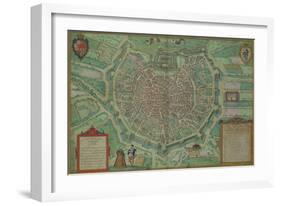 Map of Milan, from "Civitates Orbis Terrarum" by Georg Braun and Frans Hogenburg, circa 1572-Joris Hoefnagel-Framed Giclee Print