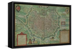 Map of Milan, from "Civitates Orbis Terrarum" by Georg Braun and Frans Hogenburg, circa 1572-Joris Hoefnagel-Framed Stretched Canvas