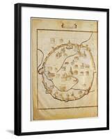 Map of Milan, Italy, from Ptolemy's Codex-null-Framed Giclee Print