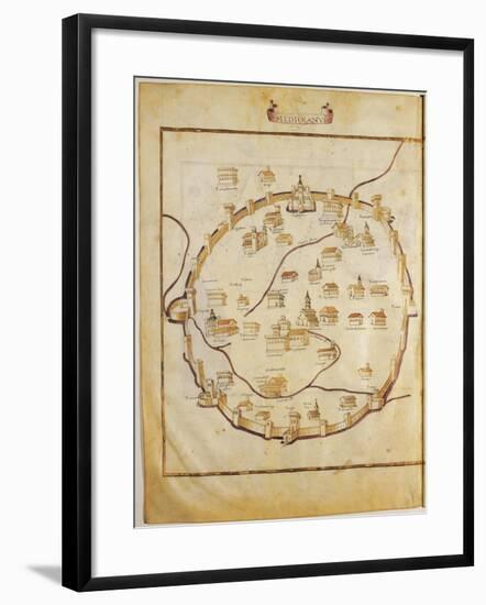 Map of Milan, Italy, from Ptolemy's Codex-null-Framed Giclee Print