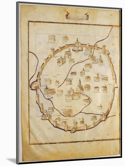 Map of Milan, Italy, from Ptolemy's Codex-null-Mounted Giclee Print