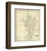 Map of Milwaukee, c.1856-I^ A^ Lapham-Framed Art Print