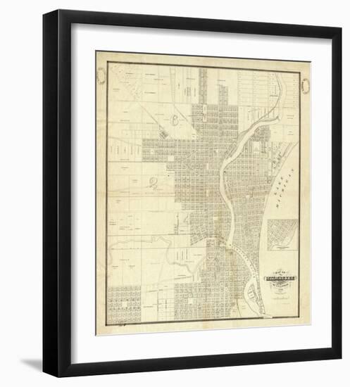 Map of Milwaukee, c.1856-I^ A^ Lapham-Framed Art Print