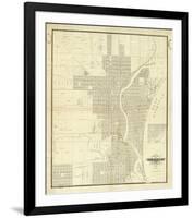 Map of Milwaukee, c.1856-I^ A^ Lapham-Framed Art Print