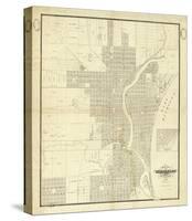 Map of Milwaukee, c.1856-I^ A^ Lapham-Stretched Canvas