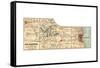 Map of Milwaukee (C.1900), Maps-Encyclopaedia Britannica-Framed Stretched Canvas