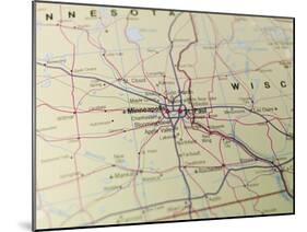 Map of Minneapolis and St. Paul-gemenacom-Mounted Art Print