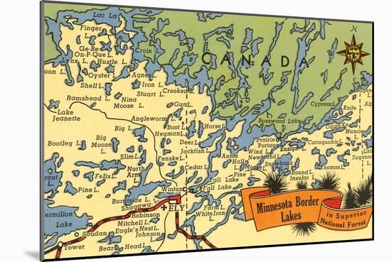 Map of Minnesota Border Lakes-null-Mounted Art Print