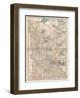 Map of Minnesota-Encyclopaedia Britannica-Framed Art Print