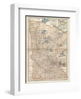 Map of Minnesota-Encyclopaedia Britannica-Framed Art Print