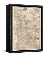 Map of Minnesota-Encyclopaedia Britannica-Framed Stretched Canvas