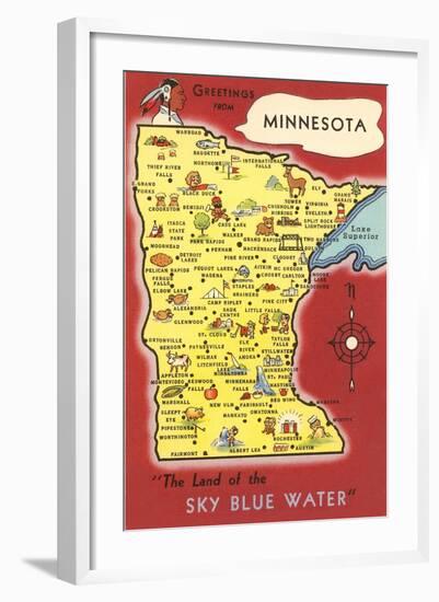 Map of Minnesota-null-Framed Art Print