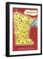 Map of Minnesota-null-Framed Art Print