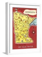 Map of Minnesota-null-Framed Art Print