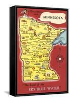 Map of Minnesota-null-Framed Stretched Canvas