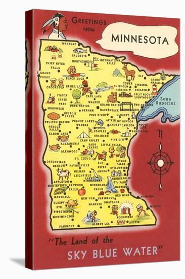 Map of Minnesota-null-Stretched Canvas