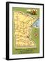 Map of Minnesota-null-Framed Art Print