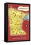 Map of Minnesota-null-Framed Stretched Canvas