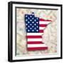 Map of Minnesota-Micha Klootwijk-Framed Art Print