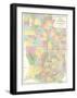 Map of Mississippi, Louisiana and Arkansas, c.1839-David H^ Burr-Framed Art Print