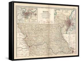 Map of Missouri, Northern Part-Encyclopaedia Britannica-Framed Stretched Canvas