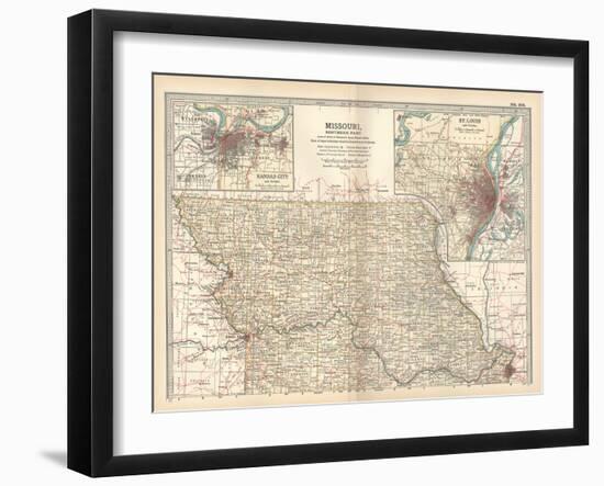 Map of Missouri, Northern Part-Encyclopaedia Britannica-Framed Art Print