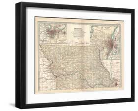 Map of Missouri, Northern Part-Encyclopaedia Britannica-Framed Art Print