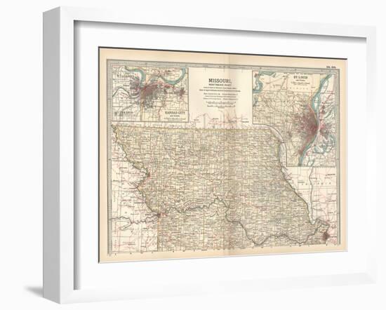 Map of Missouri, Northern Part-Encyclopaedia Britannica-Framed Art Print