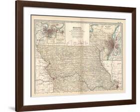 Map of Missouri, Northern Part-Encyclopaedia Britannica-Framed Art Print