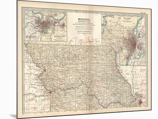 Map of Missouri, Northern Part-Encyclopaedia Britannica-Mounted Art Print