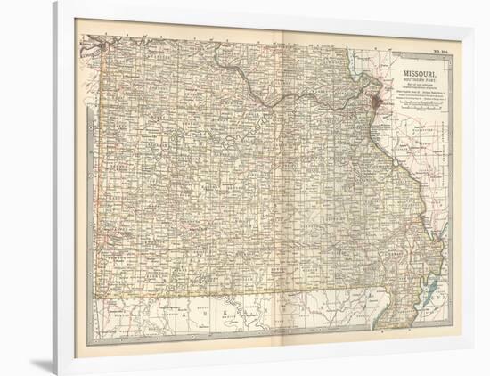 Map of Missouri, Southern Part. United States-Encyclopaedia Britannica-Framed Art Print