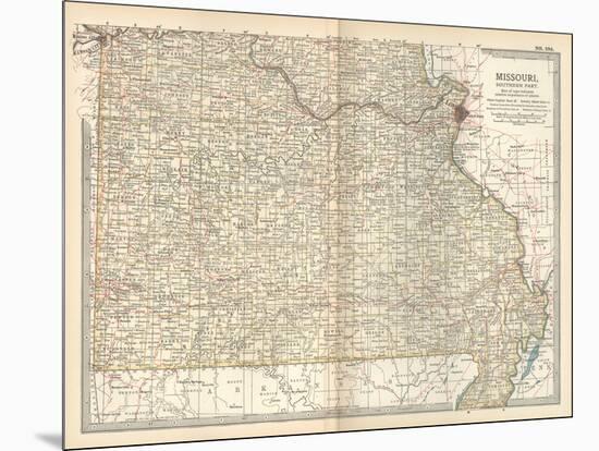 Map of Missouri, Southern Part. United States-Encyclopaedia Britannica-Mounted Art Print