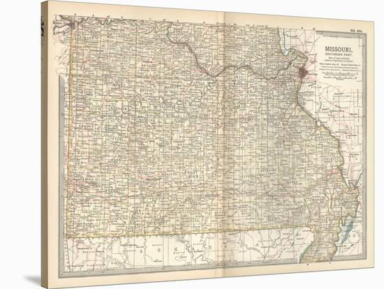 Map of Missouri, Southern Part. United States-Encyclopaedia Britannica-Stretched Canvas