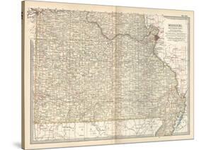 Map of Missouri, Southern Part. United States-Encyclopaedia Britannica-Stretched Canvas