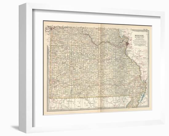 Map of Missouri, Southern Part. United States-Encyclopaedia Britannica-Framed Art Print