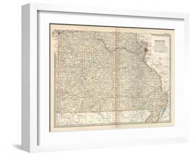 Map of Missouri, Southern Part. United States-Encyclopaedia Britannica-Framed Art Print