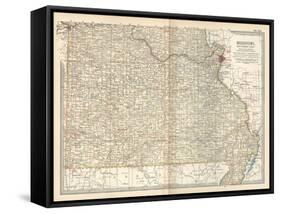 Map of Missouri, Southern Part. United States-Encyclopaedia Britannica-Framed Stretched Canvas
