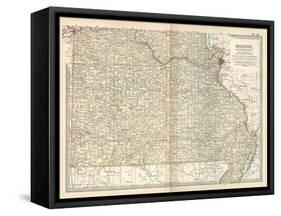 Map of Missouri, Southern Part. United States-Encyclopaedia Britannica-Framed Stretched Canvas