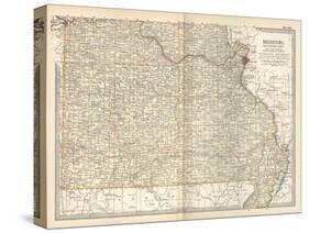 Map of Missouri, Southern Part. United States-Encyclopaedia Britannica-Stretched Canvas