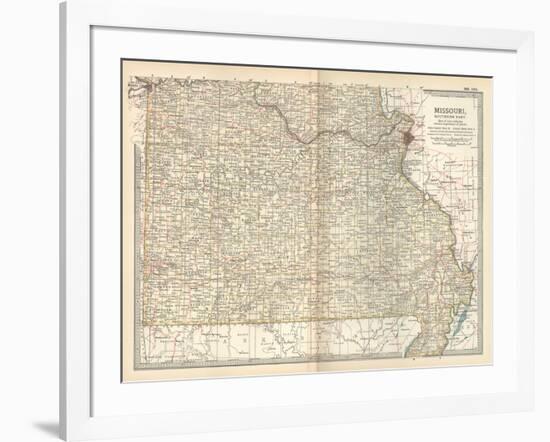 Map of Missouri, Southern Part. United States-Encyclopaedia Britannica-Framed Art Print